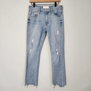 Mother Superior Denim The Flirt Ankle Fray Thanks for Nothin' Distressed Jeans